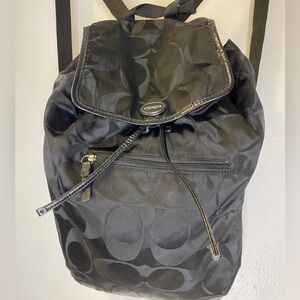 Coach Black Monogram Backpack